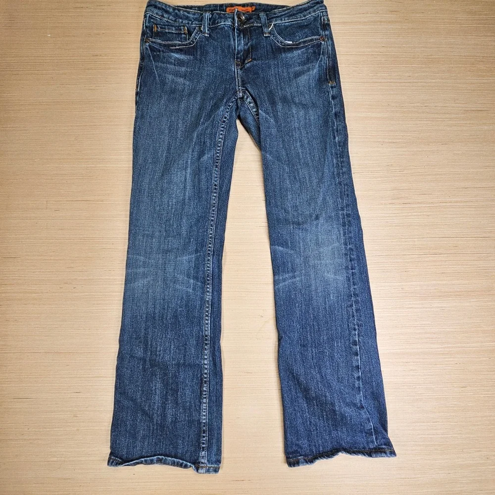 Y2K Vigoss Bootcut Jeans Womens 9 32x32 Blue Denim Stretch Low Rise P1091M